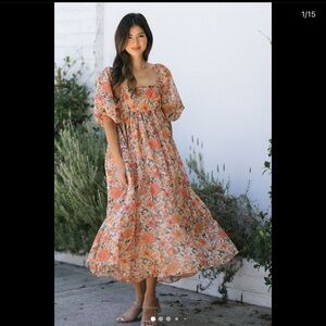 Estelle Babydoll Maxi Dress - Morning Lavender - Storia Brand